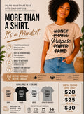 Purpose Over Money, Praise, Power & Fame | Inspirational Purpose T-Shirt