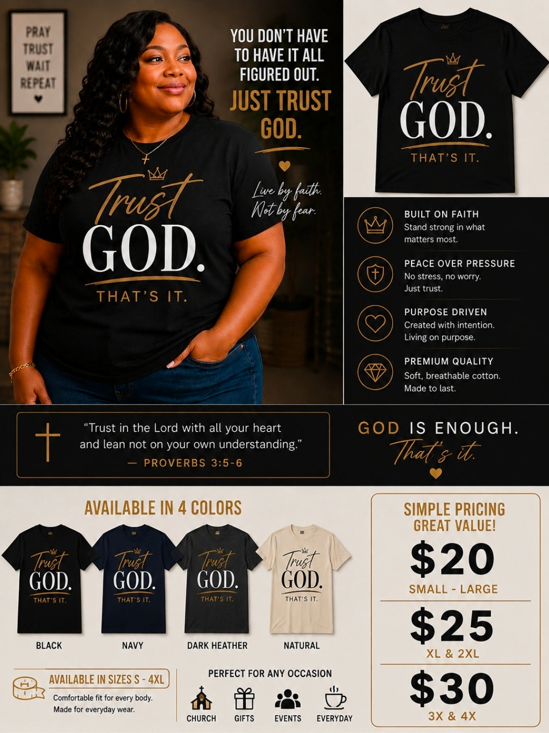 Trust God. That’s It. Christian T-Shirt